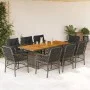 Set comedor jardín 9 pzas y cojines ratán sintético gris by vidaXL, Garden sets - Ref: Foro24-3212075, Price: 956,81 €, Disco...