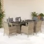 Garten-Essgruppe 7-teilig mit Kissen aus synthetischem Rattan in Beige. von vidaXL, Gartensets - Ref: Foro24-3211888, Preis: ...