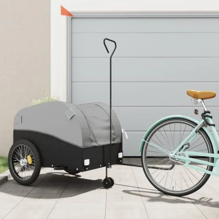 Remolque para bicicleta hierro negro y gris 45 kg de vidaXL, Remolques para bicicletas - Ref: Foro24-94154, Precio: 105,60 €,...