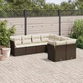Set aus 8-teiligen Gartensofas und Kissen aus braunem Kunststoff-Rattan. von vidaXL, Gartensets - Ref: Foro24-3218593, Preis:...