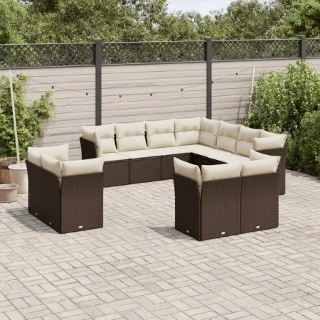 Gartensofa-Set 11-teilig mit Kissen aus braunem Kunst-Rattan von vidaXL, Gartensets - Ref: Foro24-3218513, Preis: 775,68 €, R...