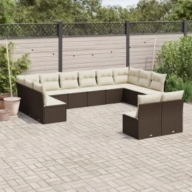 Set de sofás de jardín y cojines 12 pzas ratán sintético marrón by vidaXL, Garden sets - Ref: Foro24-3218373, Price: 747,07 €...