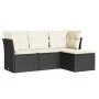 Juego de sofás jardín 4 pzas con cojines ratán sintético negro by vidaXL, Garden sets - Ref: Foro24-3249375, Price: 247,60 €,...