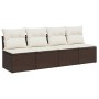 Sofá de jardín con cojines 4 plazas ratán sintético marrón by vidaXL, Outdoor sofas - Ref: Foro24-366203, Price: 228,12 €, Di...