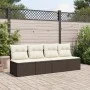 Gartensofa mit Kissen, 4 Plätze, braunes Kunststoff-Rattan. von vidaXL, Outdoor-Sofas - Ref: Foro24-366203, Preis: 236,83 €, ...
