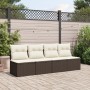 Gartensofa mit Kissen, 4 Plätze, braunes Kunststoff-Rattan. von vidaXL, Outdoor-Sofas - Ref: Foro24-366203, Preis: 228,12 €, ...