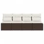 Gartensofa mit Kissen, 4 Plätze, braunes Kunststoff-Rattan. von vidaXL, Outdoor-Sofas - Ref: Foro24-366203, Preis: 236,83 €, ...
