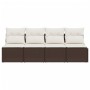 Gartensofa mit Kissen, 4 Plätze, braunes Kunststoff-Rattan. von vidaXL, Outdoor-Sofas - Ref: Foro24-366203, Preis: 228,12 €, ...