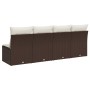 Sofá de jardín con cojines 4 plazas ratán sintético marrón by vidaXL, Outdoor sofas - Ref: Foro24-366203, Price: 228,12 €, Di...