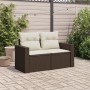 Sofá de jardín con cojines 2 plazas ratán sintético marrón by vidaXL, Outdoor sofas - Ref: Foro24-366220, Price: 187,42 €, Di...