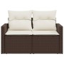 Sofá de jardín con cojines 2 plazas ratán sintético marrón by vidaXL, Outdoor sofas - Ref: Foro24-366220, Price: 187,42 €, Di...