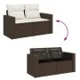 Sofá de jardín con cojines 2 plazas ratán sintético marrón by vidaXL, Outdoor sofas - Ref: Foro24-366220, Price: 177,31 €, Di...