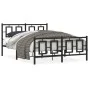 Bettgestell mit Kopf- und Fußteil aus schwarzem Metall, 140 x 190 cm von vidaXL, Betten und Lattenroste - Ref: Foro24-374259,...