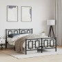 Estructura de cama cabecero y estribo metal negro 140x190 cm de vidaXL, Camas y somieres - Ref: Foro24-374259, Precio: 132,98...