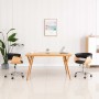 Silla de comedor giratoria madera curvada cuero sintético negro