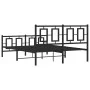 Estructura de cama cabecero y estribo metal negro 140x190 cm de vidaXL, Camas y somieres - Ref: Foro24-374259, Precio: 131,78...