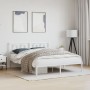 Bettgestell aus Metall mit weißem Kopfteil 150x200 cm von vidaXL, Betten und Lattenroste - Ref: Foro24-374292, Preis: 106,04 ...