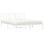 Bettgestell aus Metall mit weißem Kopfteil 150x200 cm von vidaXL, Betten und Lattenroste - Ref: Foro24-374292, Preis: 106,04 ...