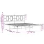 Metal bed frame with white headboard 150x200 cm by vidaXL, Beds and slatted bases - Ref: Foro24-374292, Price: 104,54 €, Disc...