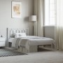 Bettgestell aus Metall mit weißem Kopfteil 100x190 cm von vidaXL, Betten und Lattenroste - Ref: Foro24-374284, Preis: 74,05 €...