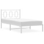 Bettgestell aus Metall mit weißem Kopfteil 100x190 cm von vidaXL, Betten und Lattenroste - Ref: Foro24-374284, Preis: 74,05 €...