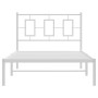 Bettgestell aus Metall mit weißem Kopfteil 100x190 cm von vidaXL, Betten und Lattenroste - Ref: Foro24-374284, Preis: 74,05 €...