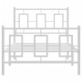 Estructura cama metal con cabecero y pie cama blanca 90x200 cm de vidaXL, Camas y somieres - Ref: Foro24-374301, Precio: 85,8...