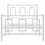Metal bed frame with headboard and footboard white 90x200 cm by vidaXL, Beds and slatted bases - Ref: Foro24-374301, Price: 8...