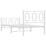 Metal bed frame with headboard and footboard white 90x200 cm by vidaXL, Beds and slatted bases - Ref: Foro24-374301, Price: 8...