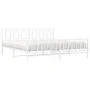 Metal bed frame with headboard and white footboard 200x200 cm by vidaXL, Beds and slatted bases - Ref: Foro24-374315, Price: ...