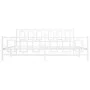 Metal bed frame with headboard and white footboard 200x200 cm by vidaXL, Beds and slatted bases - Ref: Foro24-374315, Price: ...