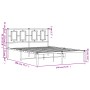 Metallbettgestell mit weißem Kopfteil 140x190 cm von vidaXL, Betten und Lattenroste - Ref: Foro24-374290, Preis: 103,83 €, Ra...