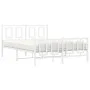 Metal bed frame with headboard and white footboard 140x190 cm by vidaXL, Beds and slatted bases - Ref: Foro24-374308, Price: ...