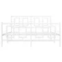 Metal bed frame with headboard and white footboard 140x190 cm by vidaXL, Beds and slatted bases - Ref: Foro24-374308, Price: ...