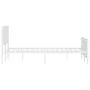Metal bed frame with headboard and white footboard 140x190 cm by vidaXL, Beds and slatted bases - Ref: Foro24-374308, Price: ...