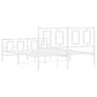 Metal bed frame with headboard and white footboard 140x190 cm by vidaXL, Beds and slatted bases - Ref: Foro24-374308, Price: ...