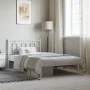 Metallbettgestell mit weißem Kopfteil 107x203 cm von vidaXL, Betten und Lattenroste - Ref: Foro24-374286, Preis: 75,64 €, Rab...