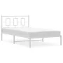 Metallbettgestell mit weißem Kopfteil 107x203 cm von vidaXL, Betten und Lattenroste - Ref: Foro24-374286, Preis: 75,64 €, Rab...