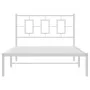 Metallbettgestell mit weißem Kopfteil 107x203 cm von vidaXL, Betten und Lattenroste - Ref: Foro24-374286, Preis: 75,64 €, Rab...