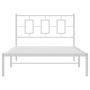 Metallbettgestell mit weißem Kopfteil 107x203 cm von vidaXL, Betten und Lattenroste - Ref: Foro24-374286, Preis: 76,70 €, Rab...