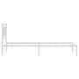 Metallbettgestell mit weißem Kopfteil 107x203 cm von vidaXL, Betten und Lattenroste - Ref: Foro24-374286, Preis: 75,64 €, Rab...