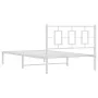 Metallbettgestell mit weißem Kopfteil 107x203 cm von vidaXL, Betten und Lattenroste - Ref: Foro24-374286, Preis: 75,64 €, Rab...