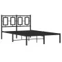 Bed frame with black metal headboard 120x190 cm by vidaXL, Beds and slatted bases - Ref: Foro24-374238, Price: 103,06 €, Disc...