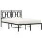 Bed frame with black metal headboard 120x190 cm by vidaXL, Beds and slatted bases - Ref: Foro24-374238, Price: 103,06 €, Disc...