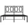 Bed frame with black metal headboard 120x190 cm by vidaXL, Beds and slatted bases - Ref: Foro24-374238, Price: 103,06 €, Disc...