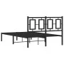 Bed frame with black metal headboard 120x190 cm by vidaXL, Beds and slatted bases - Ref: Foro24-374238, Price: 103,06 €, Disc...