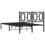 Estructura de cama con cabecero metal negro 120x190 cm de vidaXL, Camas y somieres - Ref: Foro24-374238, Precio: 104,51 €, De...