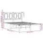 Bed frame with black metal headboard 120x190 cm by vidaXL, Beds and slatted bases - Ref: Foro24-374238, Price: 103,06 €, Disc...