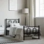 Bed frame with headboard and black metal footboard 80x200 cm by vidaXL, Beds and slatted bases - Ref: Foro24-374250, Price: 8...