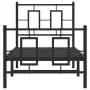 Bed frame with headboard and black metal footboard 80x200 cm by vidaXL, Beds and slatted bases - Ref: Foro24-374250, Price: 8...